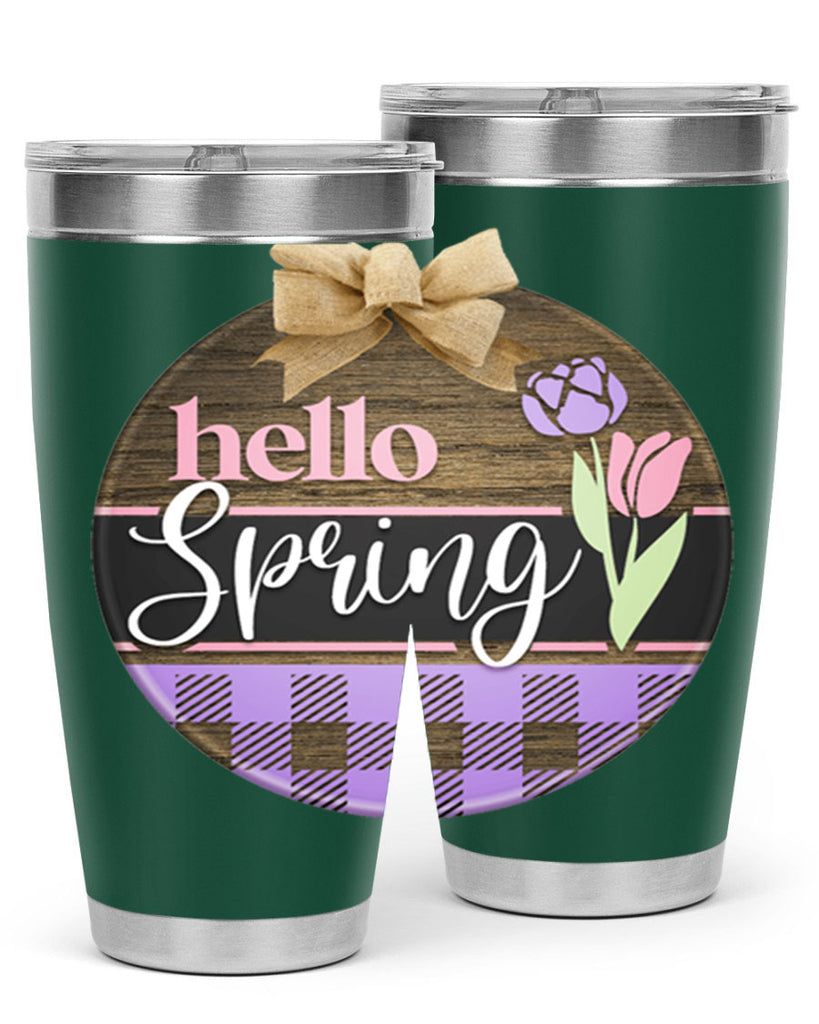 Hello spring plaid Mockup205#- spring- Tumbler