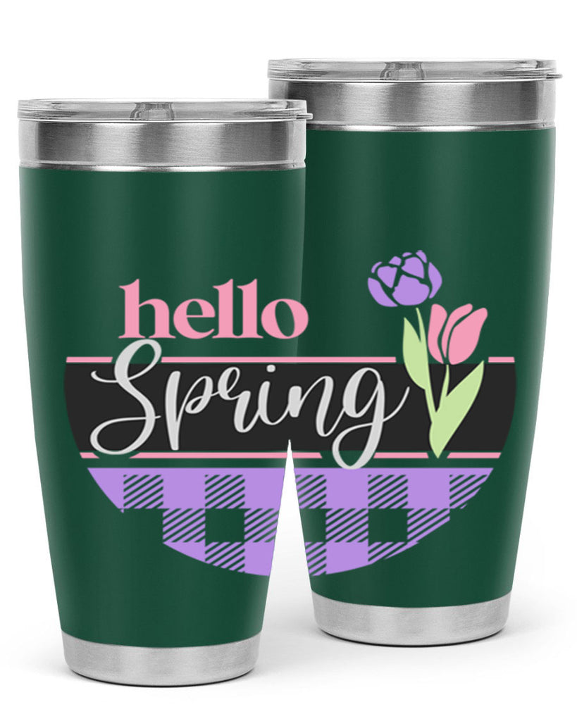 Hello spring plaid206#- spring- Tumbler