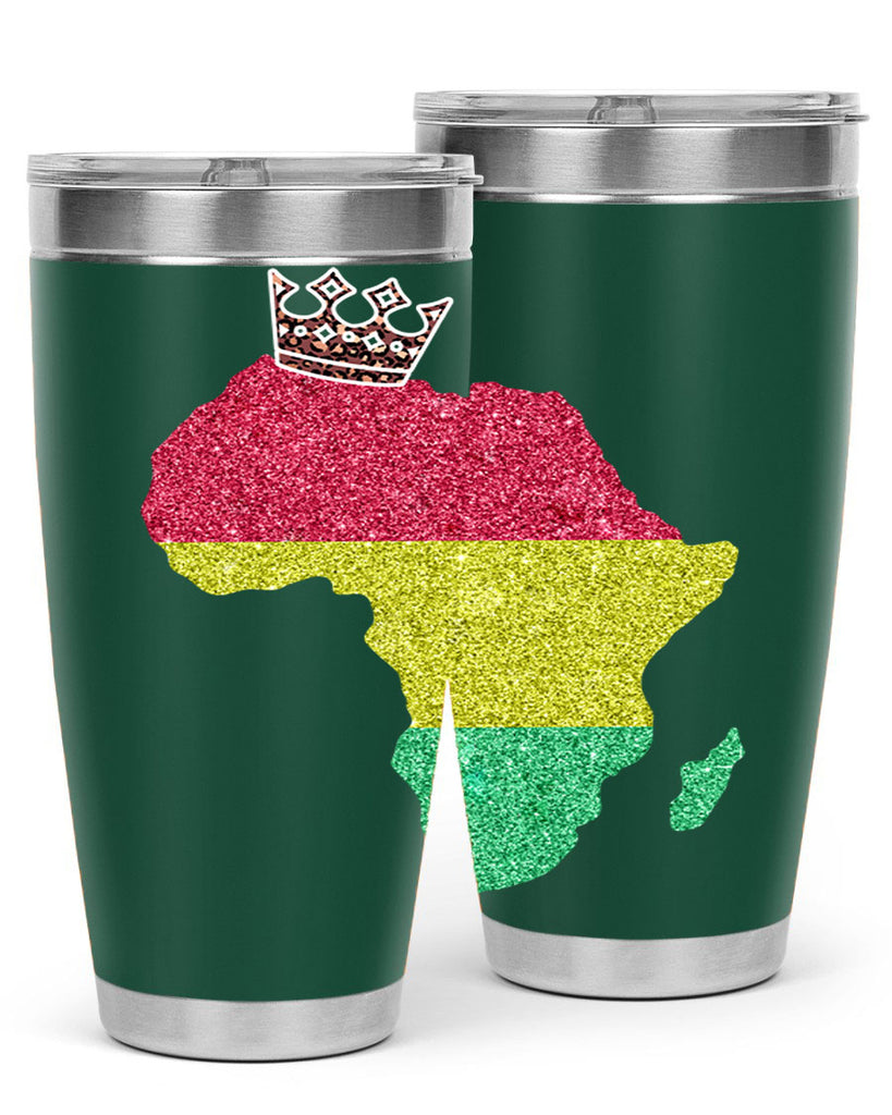 Juneteenth Crown Africa Flag 6#- Juneteenth- tumbler