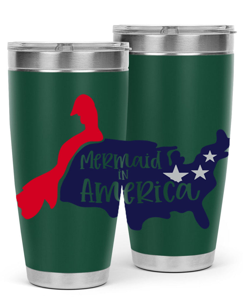 Mermaid In America Style 167#- Fourt Of July- Tumbler