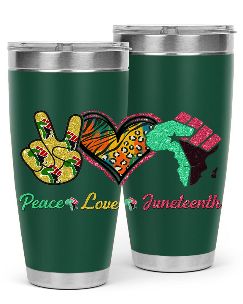 Peace Love Juneteenth Day Fist Png 8#- Juneteenth- tumbler