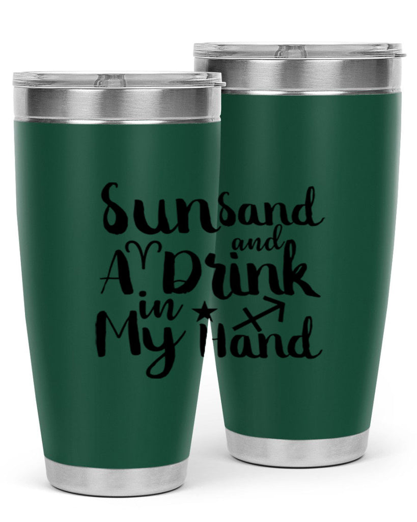 Sun Sand And A Drink In My Hand 480#- zodiac- Tumbler