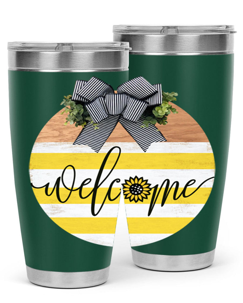 Welcome with sunflower Mockup591#- spring- Tumbler