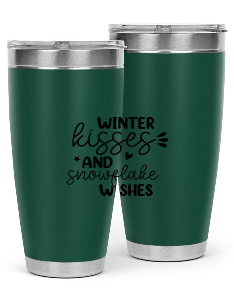 Winter Kisses And Snowflake Wishes 516#- winter- Tumbler