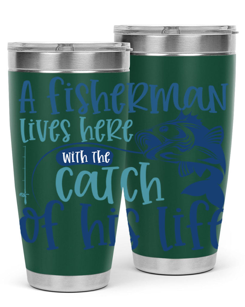 a fisherman lives here with the catch 228#- fishing- Tumbler