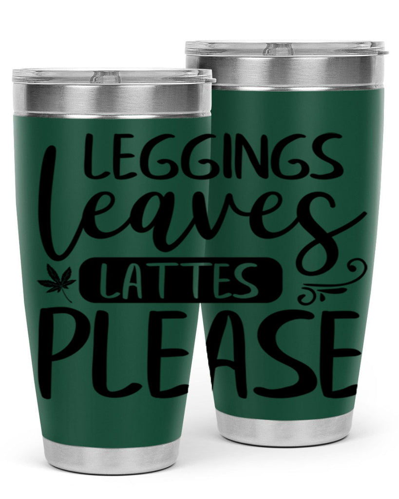 leggings leaves lattes please 396#- fall- Tumbler