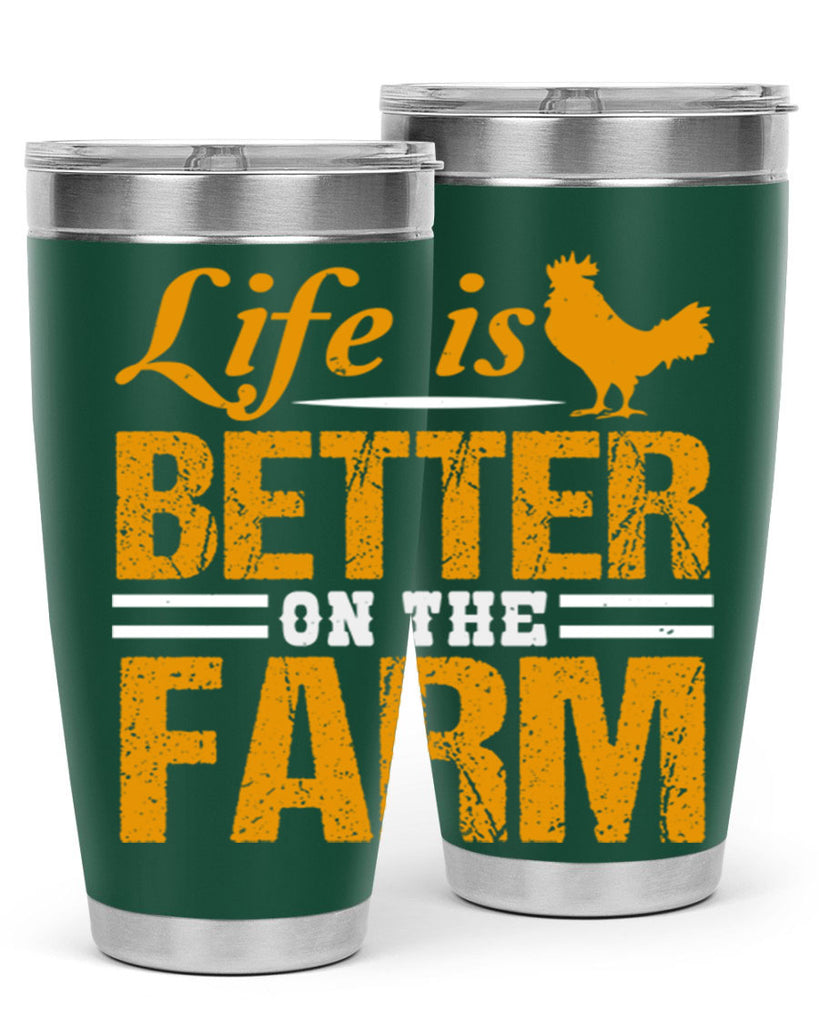 life is better on the farm 44#- farming and gardening- Tumbler