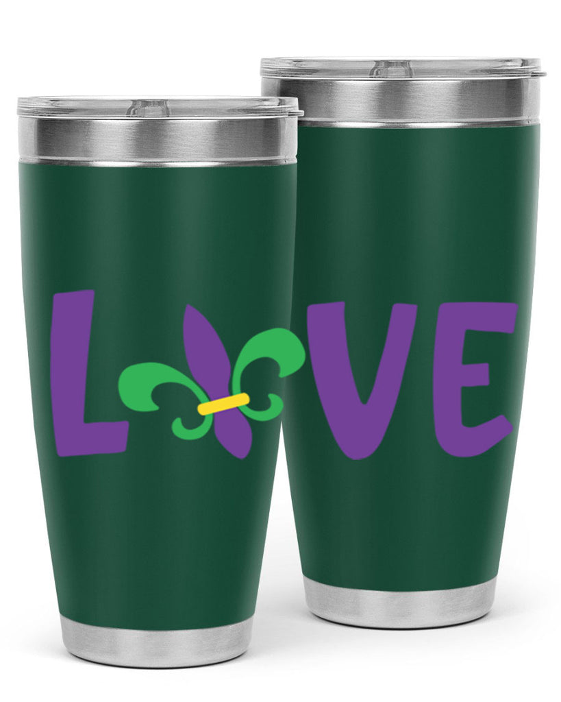 love 80#- mardi gras- Tumbler