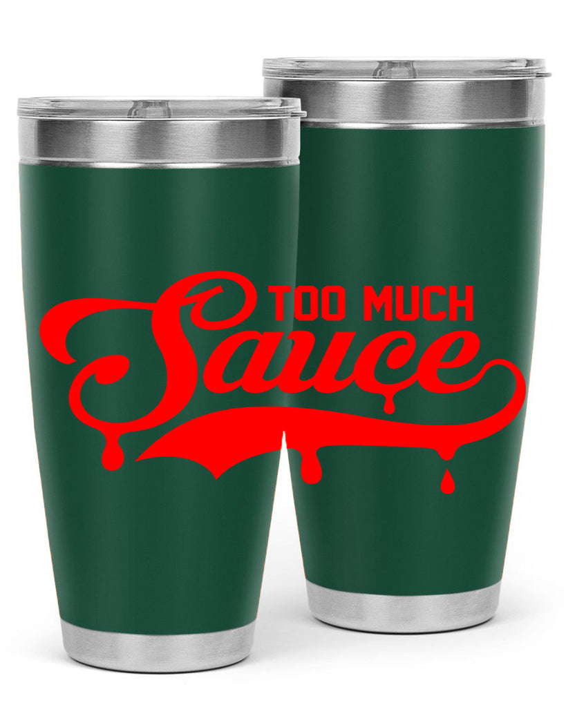 too much sauce 18#- black words phrases- Cotton Tank