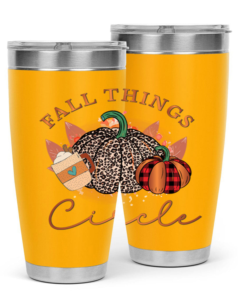 Fall Things Circle 133#- fall- Tumbler