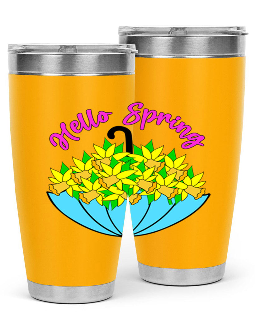 Hello Spring Umbrella Daffodils207#- spring- Tumbler