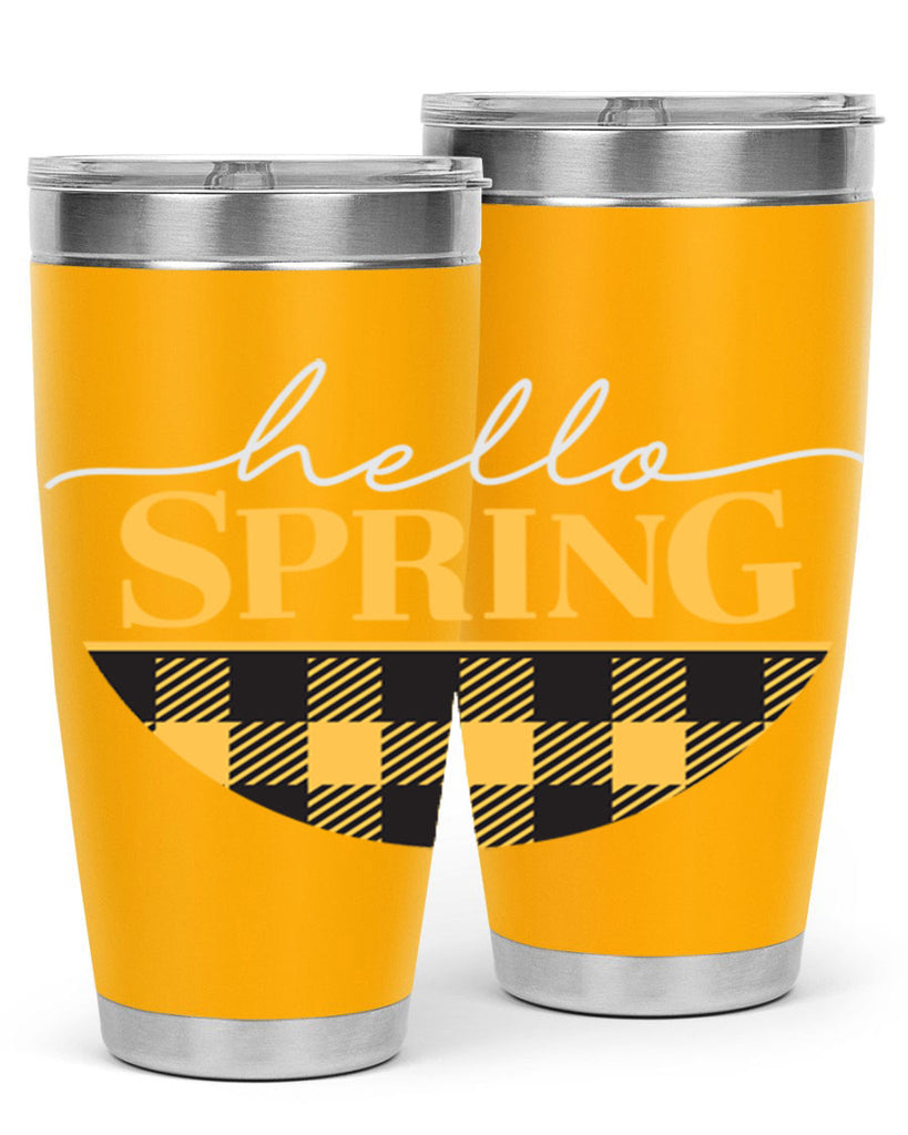 Hello Spring plaid 203#- spring- Tumbler