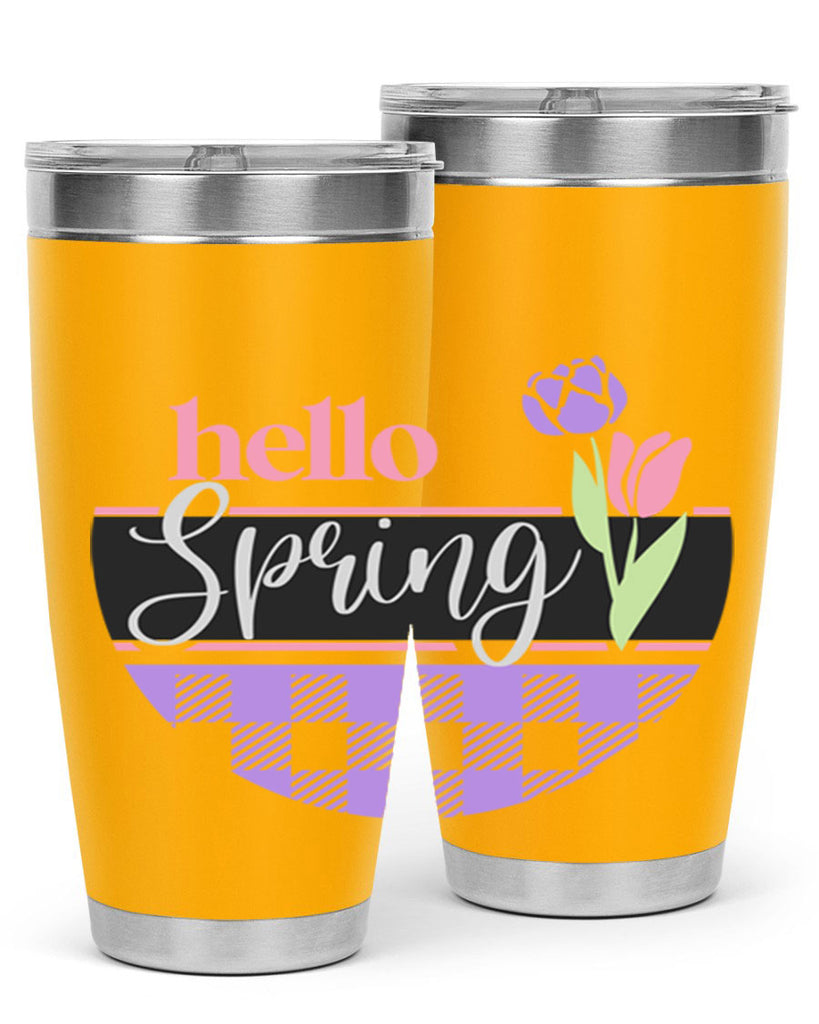 Hello spring plaid206#- spring- Tumbler