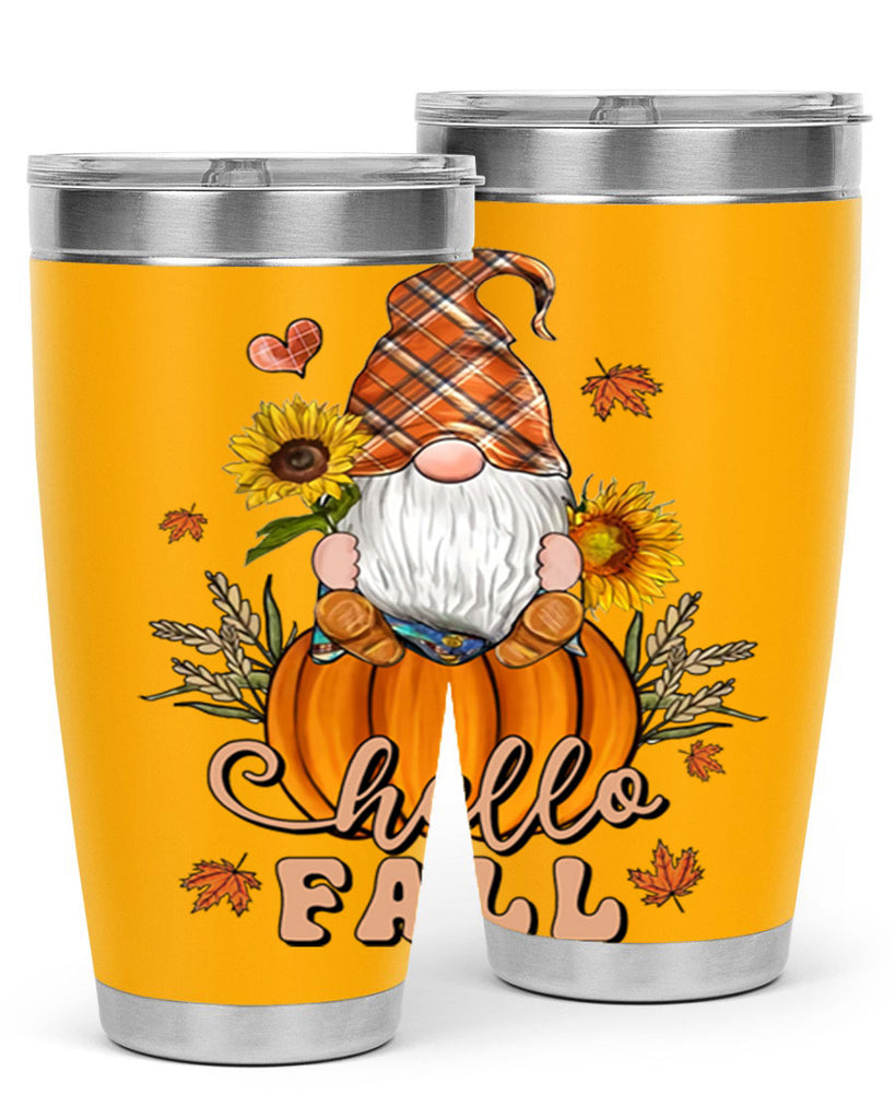 HelloFallAutumnGnome 298#- fall- Tumbler