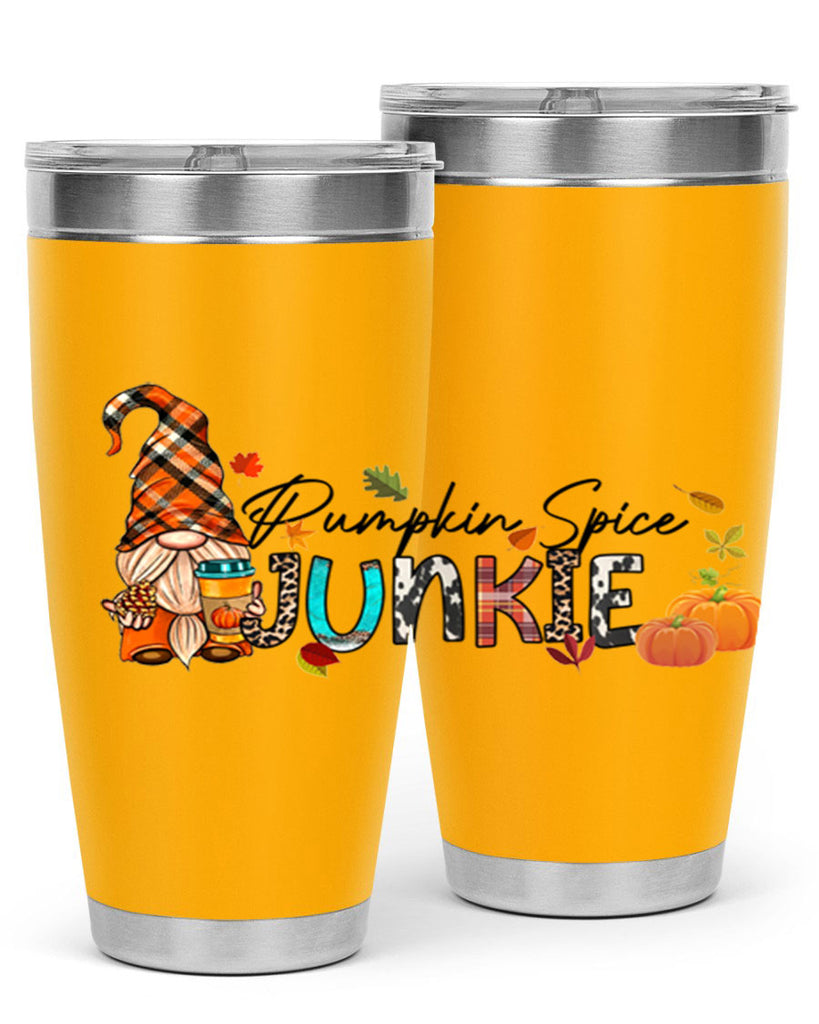 PumpkinSpiceJunkieFallGnome 567#- fall- Tumbler