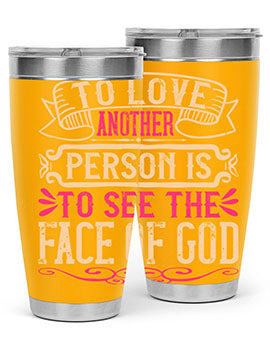 To love another person is to see the face of God Style 16#- dog- Tumbler