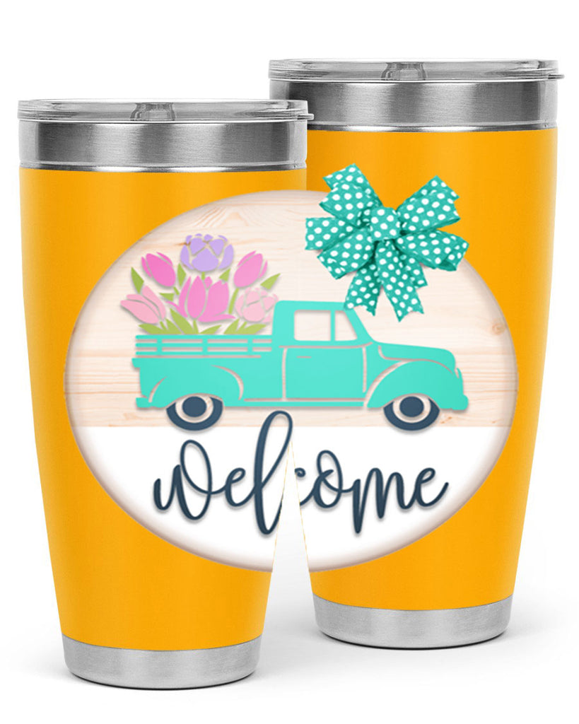 Welcome spring truck Mockup578#- spring- Tumbler