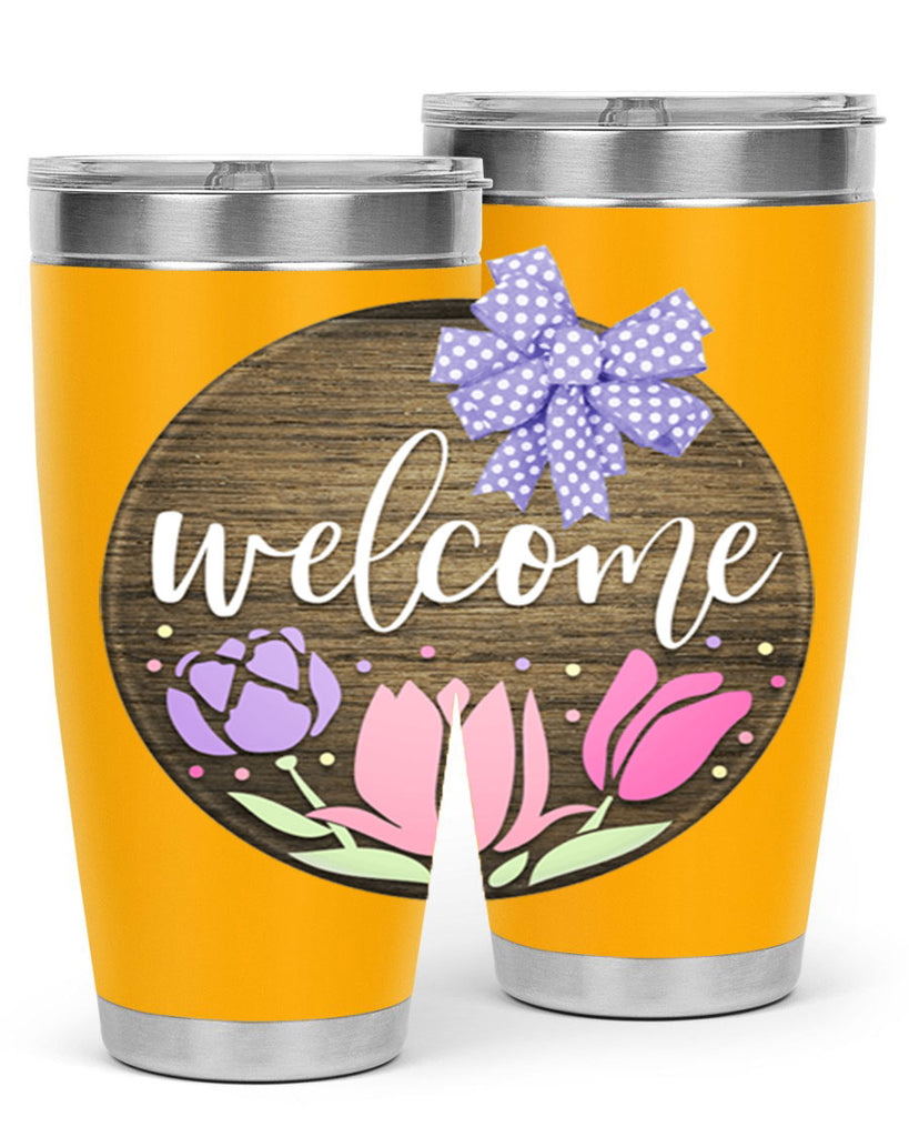Welcome three flowers Mockup586#- spring- Tumbler