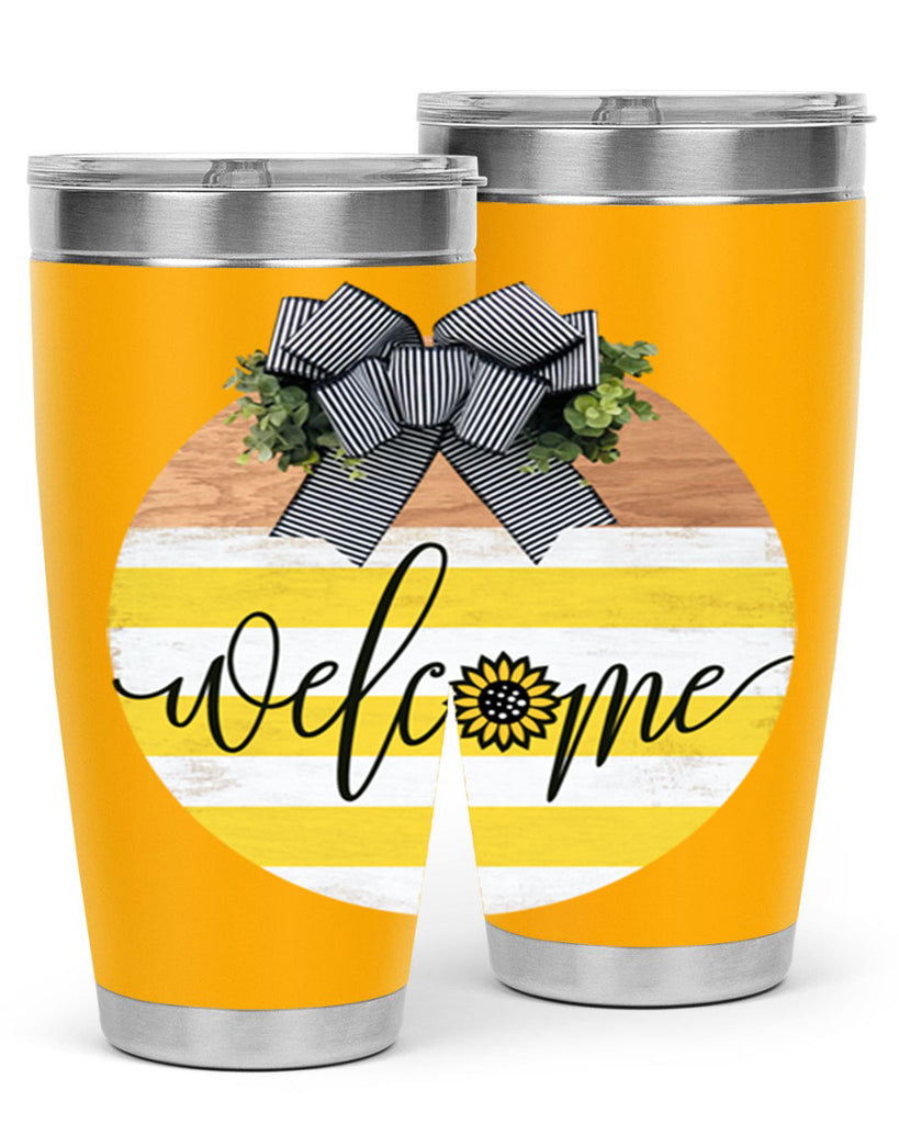 Welcome with sunflower Mockup591#- spring- Tumbler