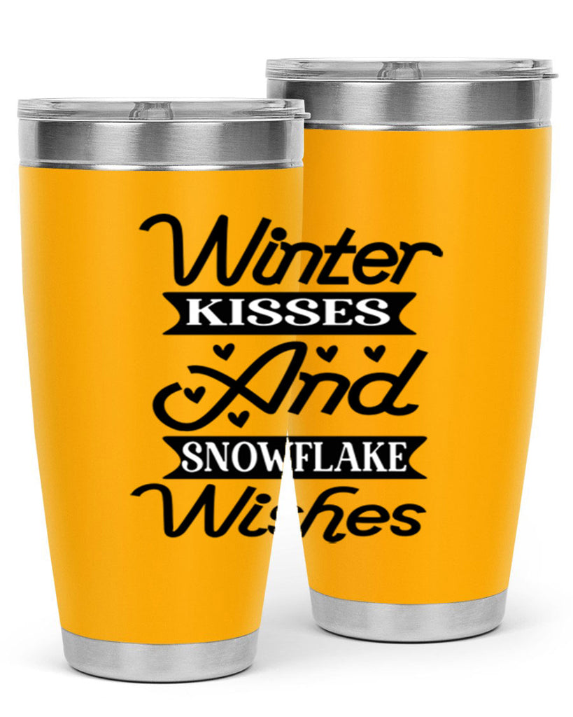 Winter Kisses And Snowflake Wishes 515#- winter- Tumbler