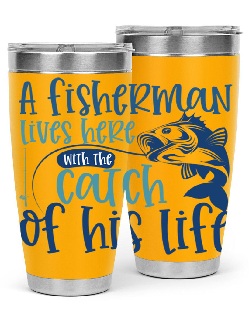 a fisherman lives here with the catch 228#- fishing- Tumbler