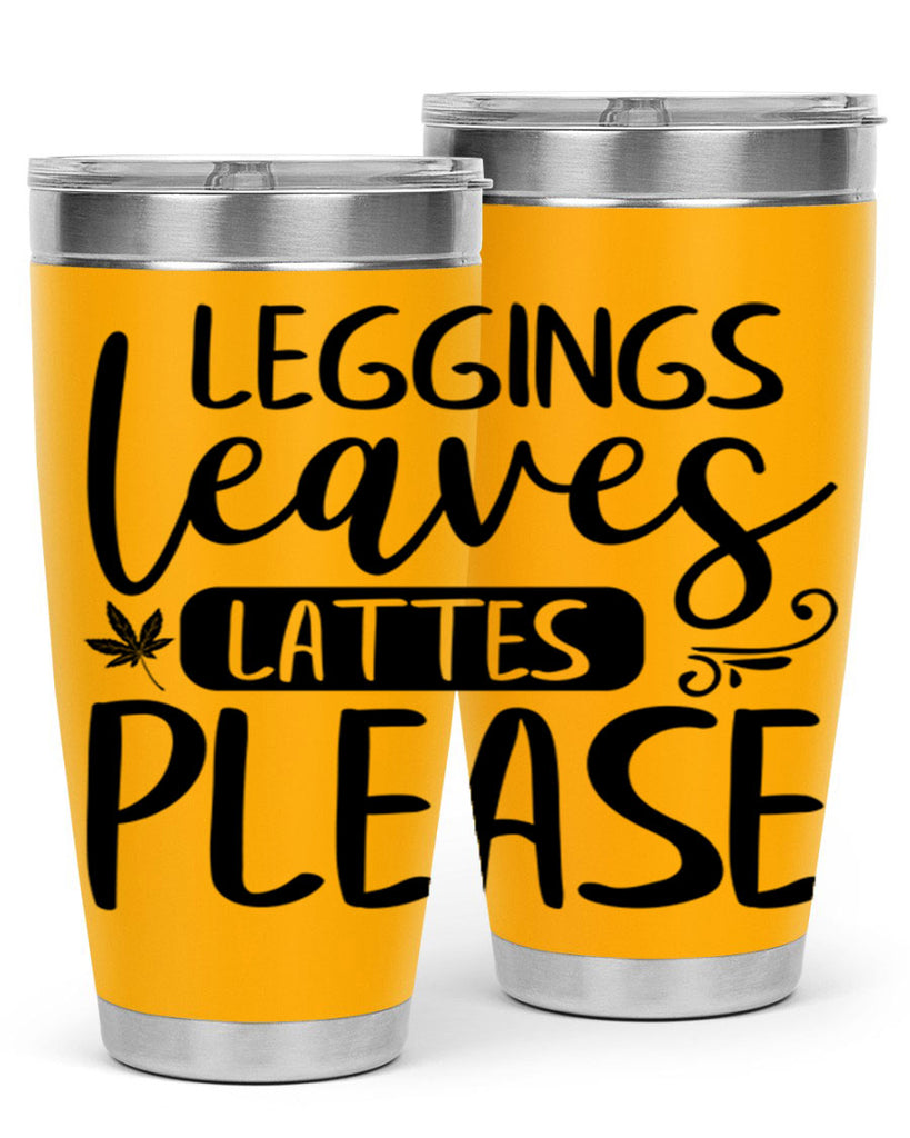 leggings leaves lattes please 396#- fall- Tumbler