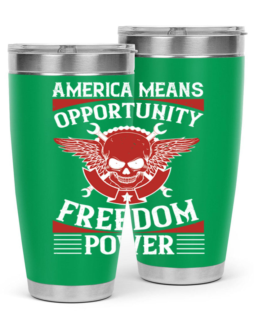 America means opportunity freedom power Style 85#- Fourt Of July- Tumbler
