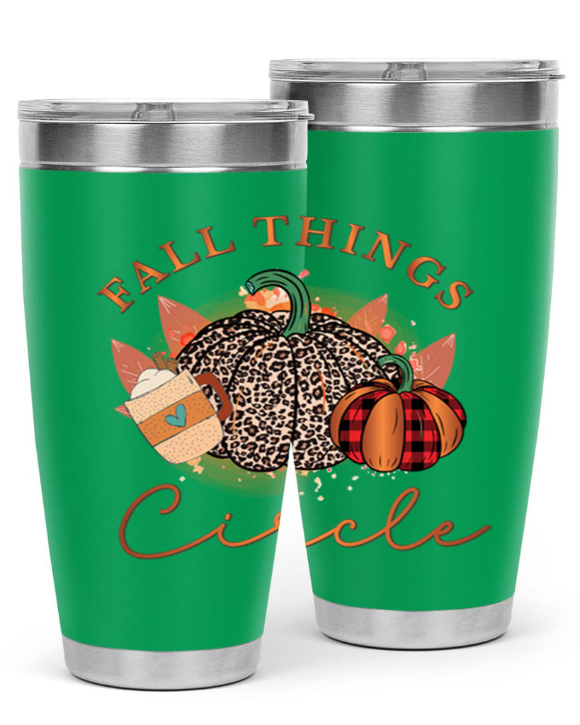 Fall Things Circle 133#- fall- Tumbler