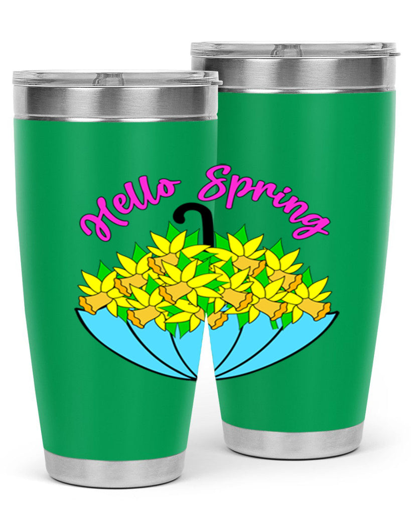 Hello Spring Umbrella Daffodils207#- spring- Tumbler