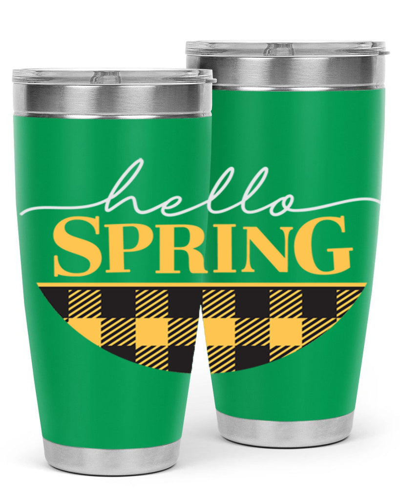 Hello Spring plaid 203#- spring- Tumbler