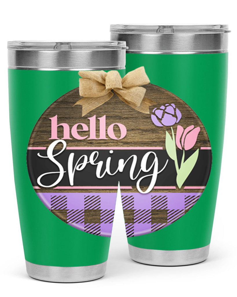 Hello spring plaid Mockup205#- spring- Tumbler