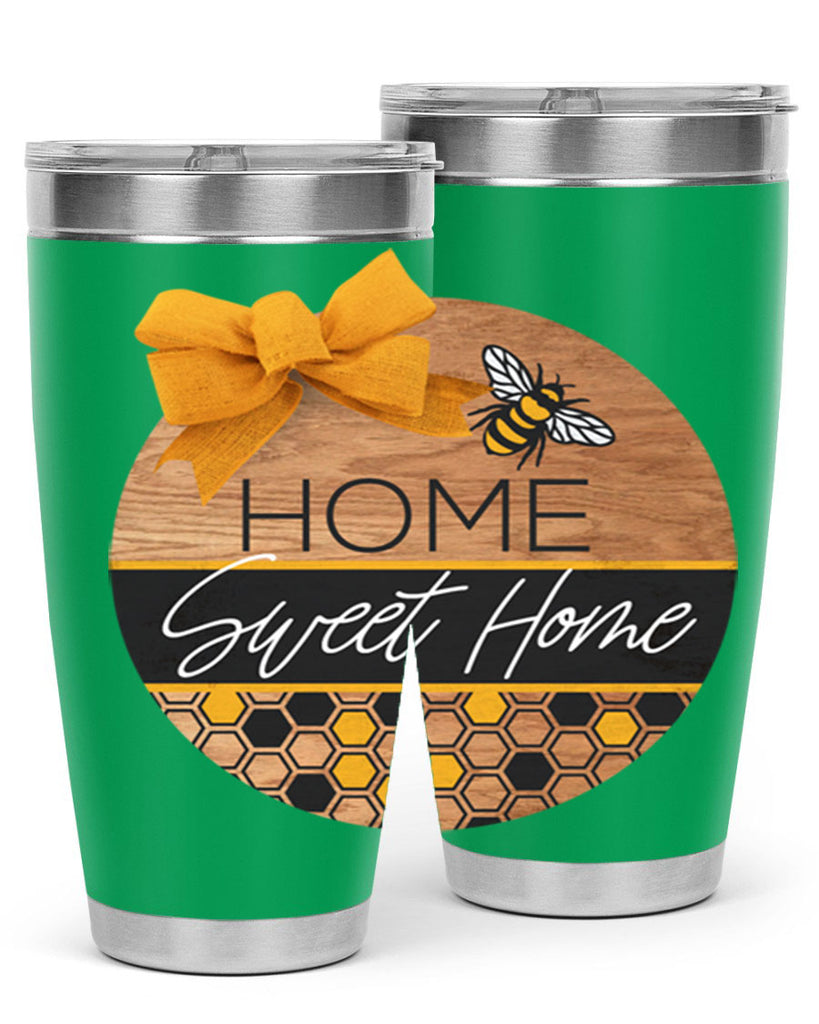 Home Sweet Home Bee and hive pattern Mockup242#- spring- Tumbler