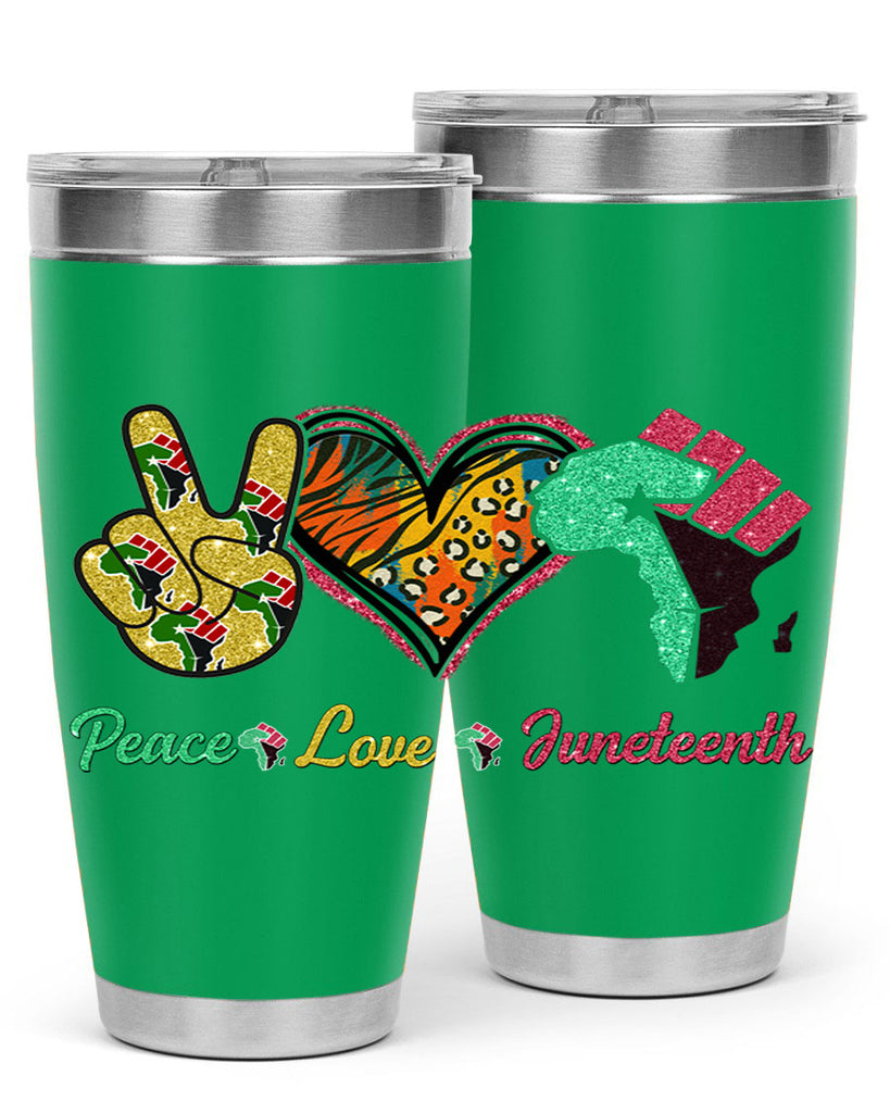 Peace Love Juneteenth Day Fist Png 8#- Juneteenth- tumbler