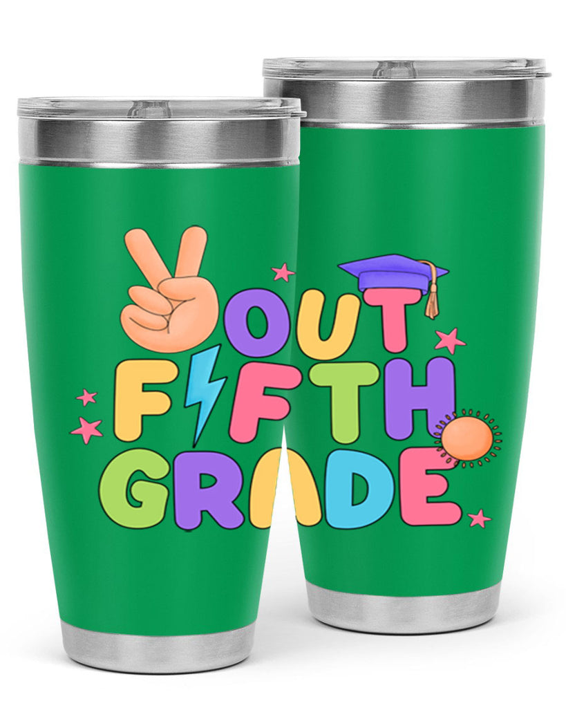 Peace Out 5th Grade Peace 20#- 5th grade- Tumbler