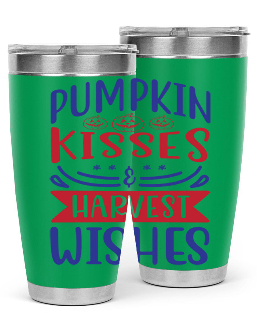 Pumpkin Kisses Harvest Wishes 522#- fall- Tumbler
