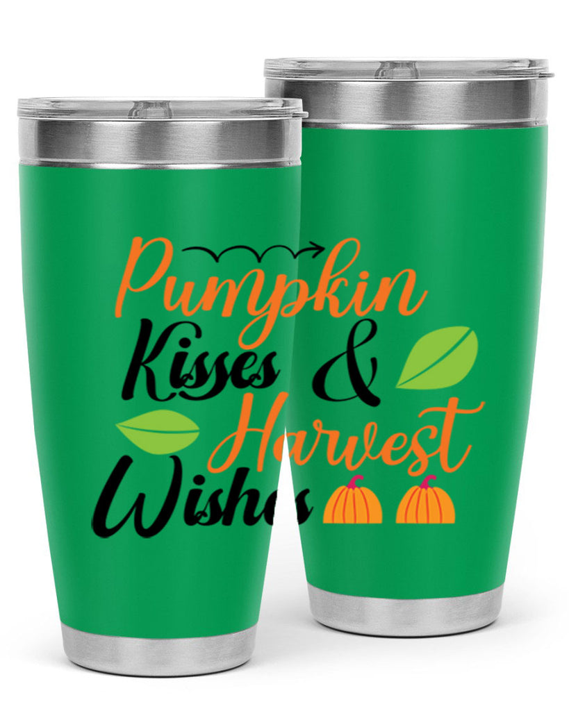 Pumpkin Kisses Harvest Wishes 523#- fall- Tumbler