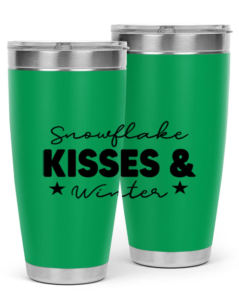 Snowflake Kisses Winter374#- winter- Tumbler
