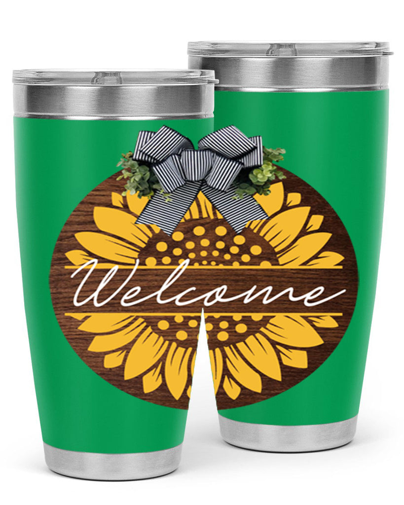 Welcome Sunflower Mockup584#- spring- Tumbler