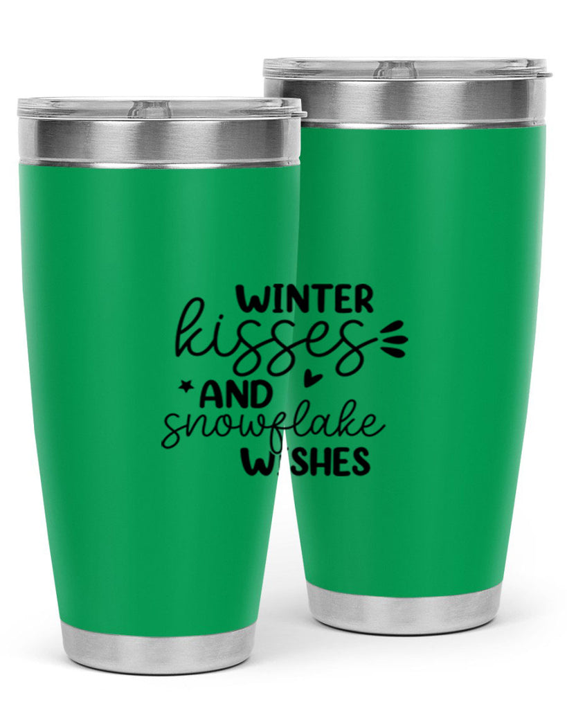 Winter Kisses And Snowflake Wishes 516#- winter- Tumbler