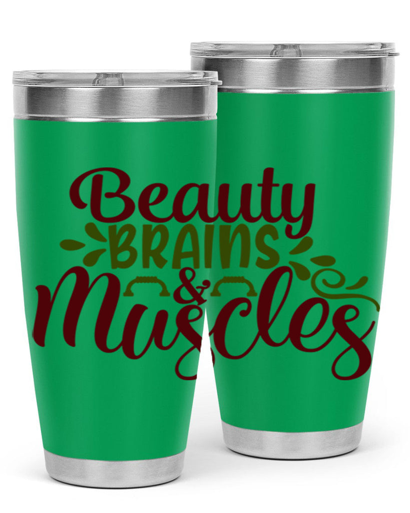 beauty brains muscles 52#- gym- Tumbler