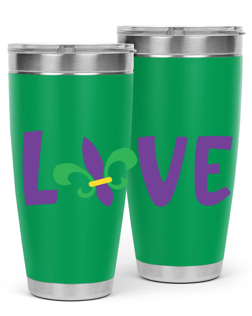 love 80#- mardi gras- Tumbler