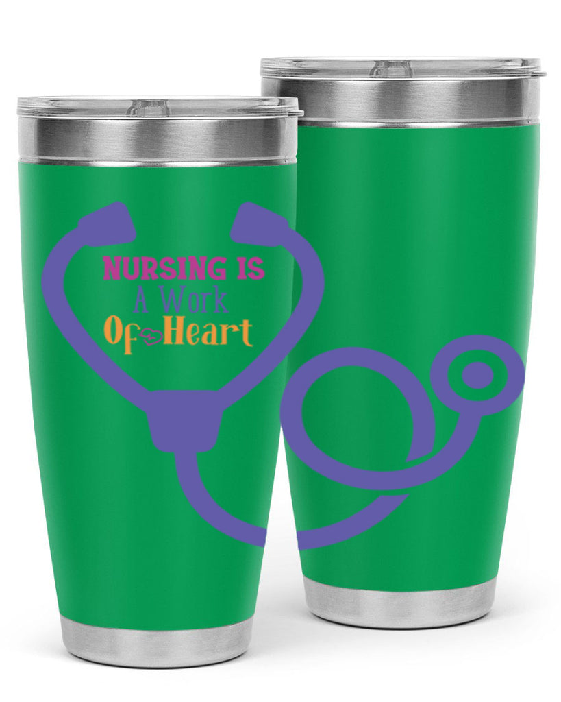 nursing is a work of heart Style 358#- nurse- tumbler