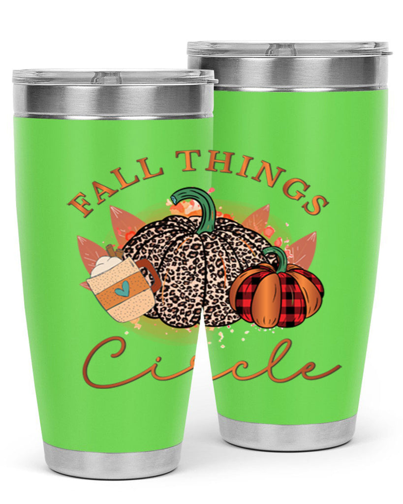 Fall Things Circle 133#- fall- Tumbler