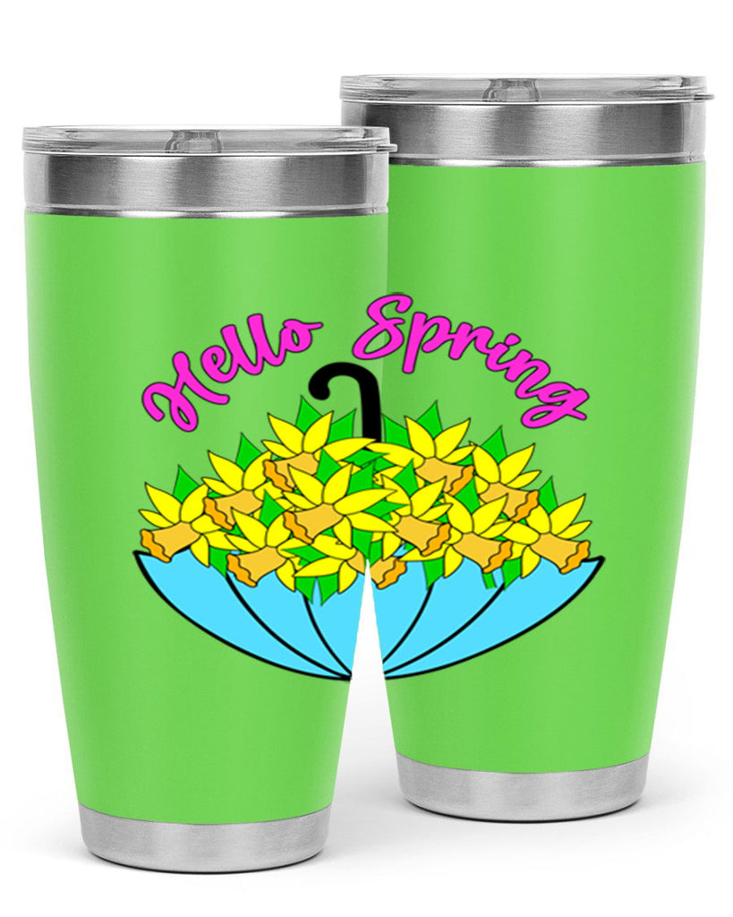Hello Spring Umbrella Daffodils207#- spring- Tumbler