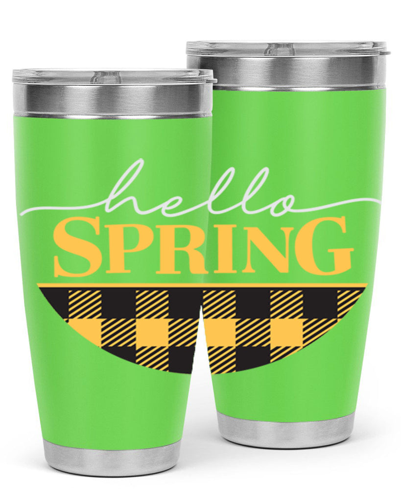Hello Spring plaid 203#- spring- Tumbler
