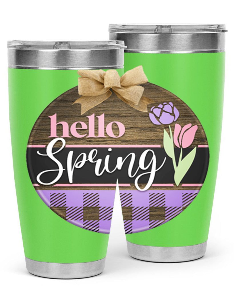Hello spring plaid Mockup205#- spring- Tumbler