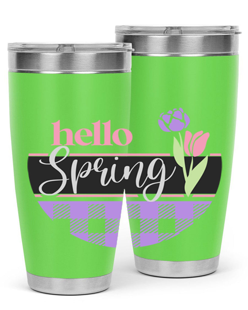 Hello spring plaid206#- spring- Tumbler