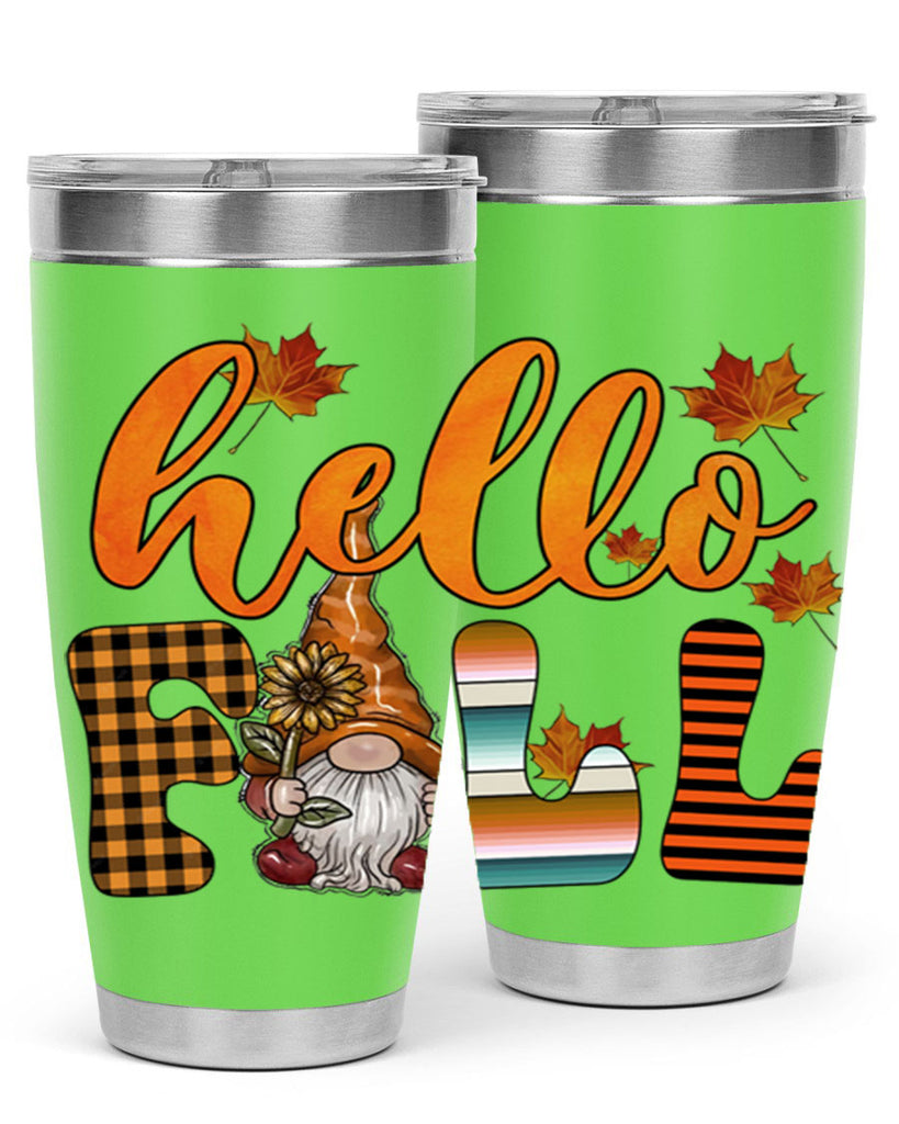 HelloFallVintageGnome 299#- fall- Tumbler