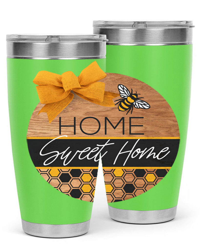 Home Sweet Home Bee and hive pattern Mockup242#- spring- Tumbler