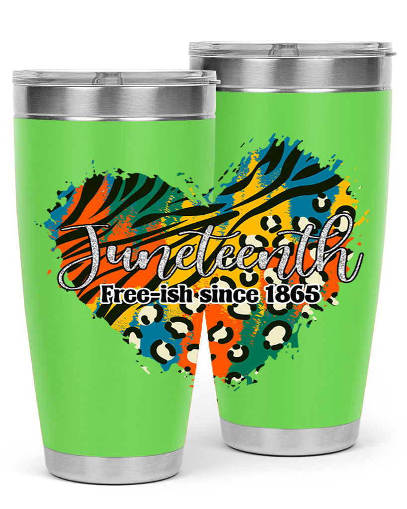 Juneteenth Freeish Since 1865 Heart Png 38#- Juneteenth- tumbler